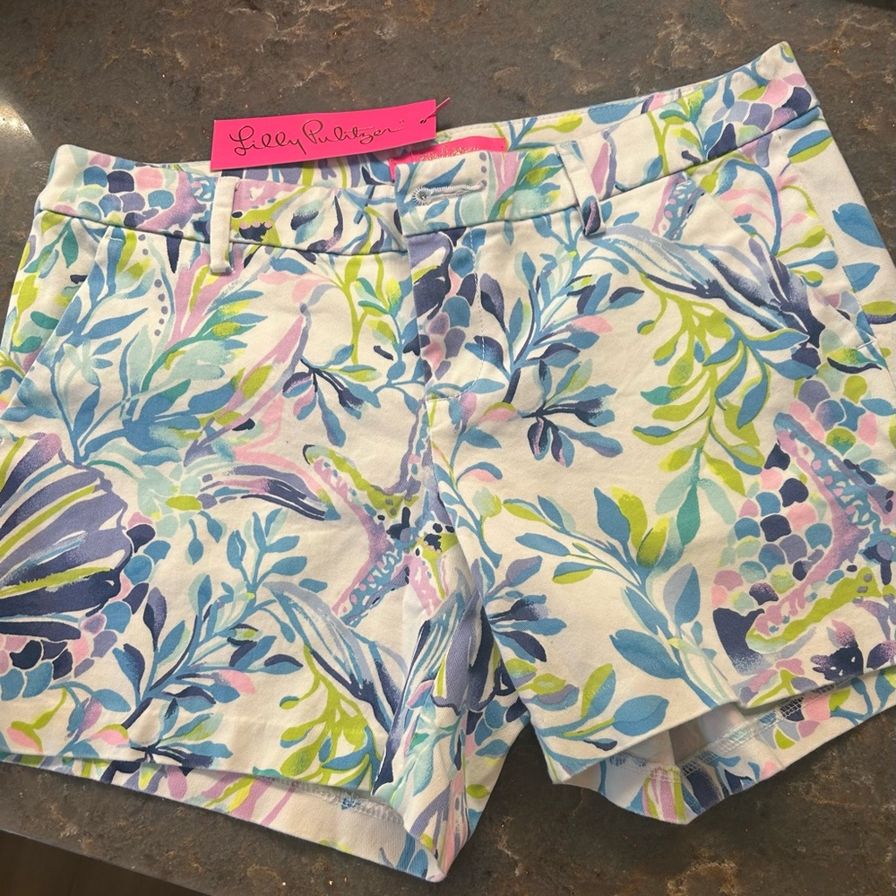 Lilly Pulitzer Blue and Green Bermuda Shorts